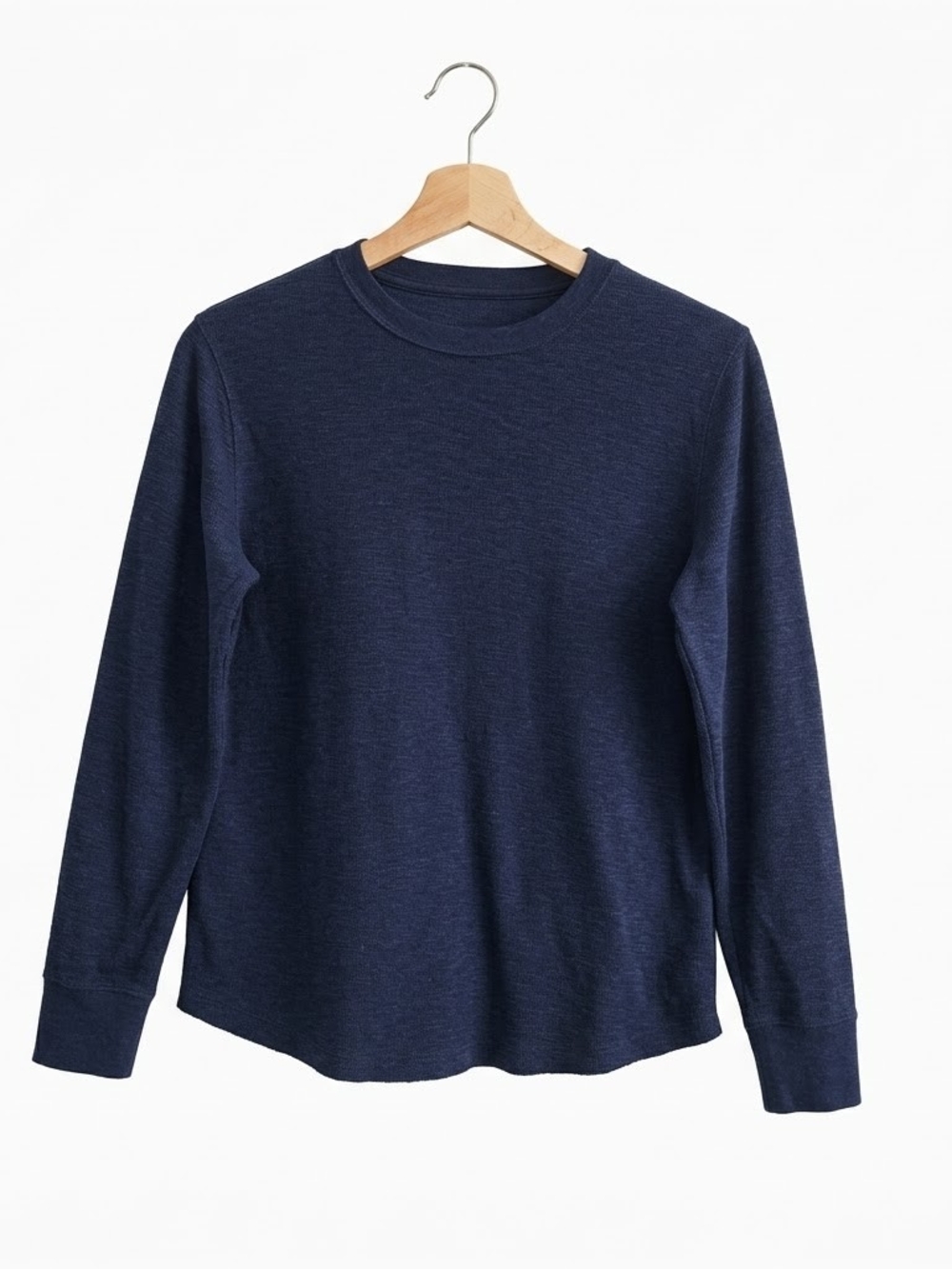 GAP Boys Dark Navy Waffle Knit Crewneck Top XL (12) Fall Winter Layering Cotton